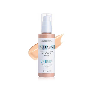 Тональный Крем Осветляющий С Коллагеном  Enough Collagen Whitening Moisture Foundation 3 in 1 SPF 15 100ml № 21