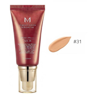 ВВ Крем Матирующий С Идеальным Покрытием Missha M Perfect Cover BB Cream SPF42 PA+++ (50ml, 31 оттенок - золотой беж)