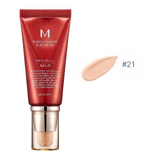 ВВ Крем Матирующий С Идеальным Покрытием Missha M Perfect Cover BB Cream SPF42 PA+++ (50ml, 21 оттенок - светлый беж)