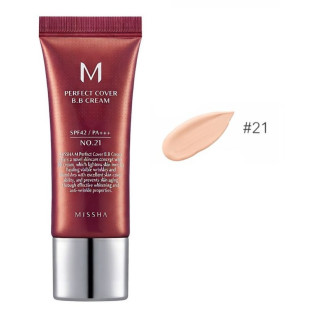 ВВ Крем Матирующий С Идеальным Покрытием Missha M Perfect Cover BB Cream SPF42 PA+++ (20ml, 21 оттенок - светлый беж)
