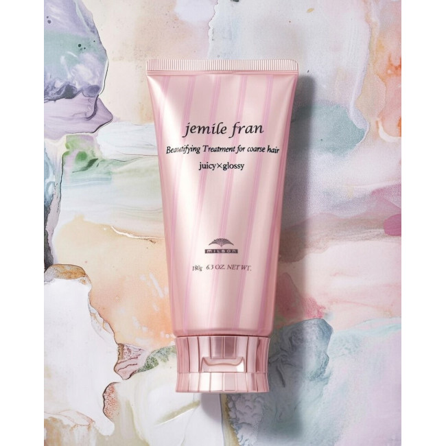 Бальзам для відновлення жорсткого волосся Milbon Jemile Fran Treatment Juicy Glossy 180g, фото 4 Бальзам для відновлення жорсткого волосся Milbon Jemile Fran Treatment Juicy Glossy 180g, фото 4