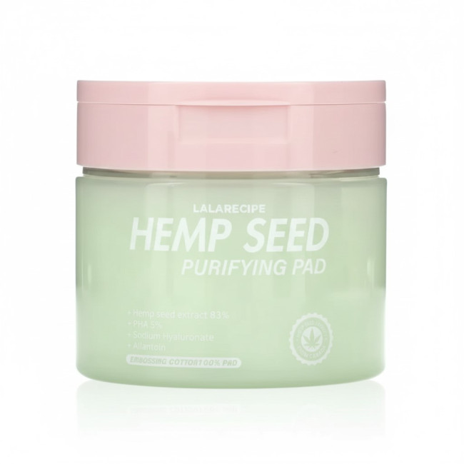 Очищающие тонер-пэды для лица с коноплей Lalarecipe Hemp Seed Purifying Pad 220ml/70pcs, фото 1