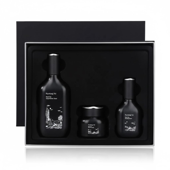 Подарочный набор Pyunkang Yul Black Tea Line Gift Set (Toner, Serum, Cream), фото 1