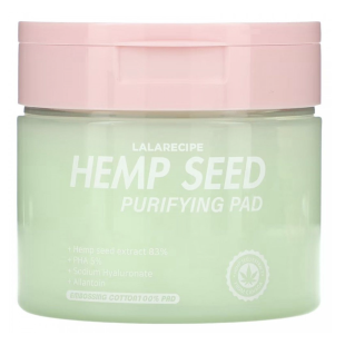 Очищуючі тонер-педи для обличчя з коноплею Lalarecipe Hemp Seed Purifying Pad 220ml/70pcs