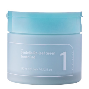 Увлажняющие педы для лица с центеллой Numbuzin Centella Re-leaf Green Toner Pad190ml (70pads)