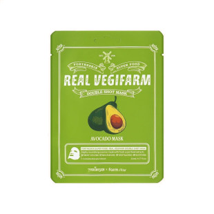 Тканевая маска FORTHESKIN SUPER FOOD REAL VEGIFARM DOUBLE SHOT MASK-Avocado [23ml]