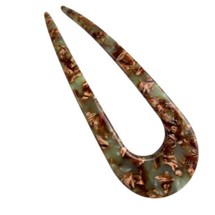 Заколка для волос France hair clip U-shaped Marble- Blue 11cm