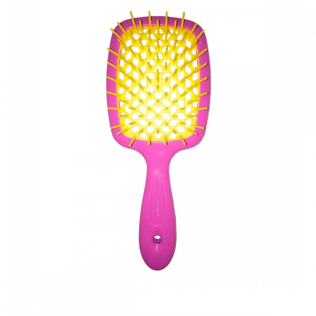 Расческа для волос фукция с желтым Janeke Superbrush, фото 1 Расческа для волос фукция с желтым Janeke Superbrush, фото 1