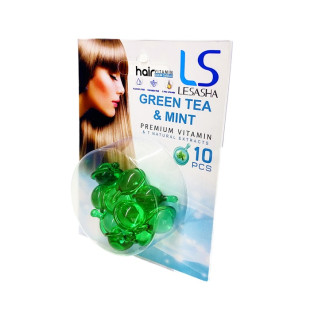 Тайские капсулы для волос с зеленым чаем и мятой Lesasha Hair Serum Vitamin Green Tea & Mint 10 шт