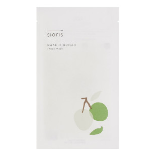 Маска Для Сияния И Успокоения Кожи С Фруктовой Водой И Центеллой Sioris Make It Bright Sheet Mask 25ml