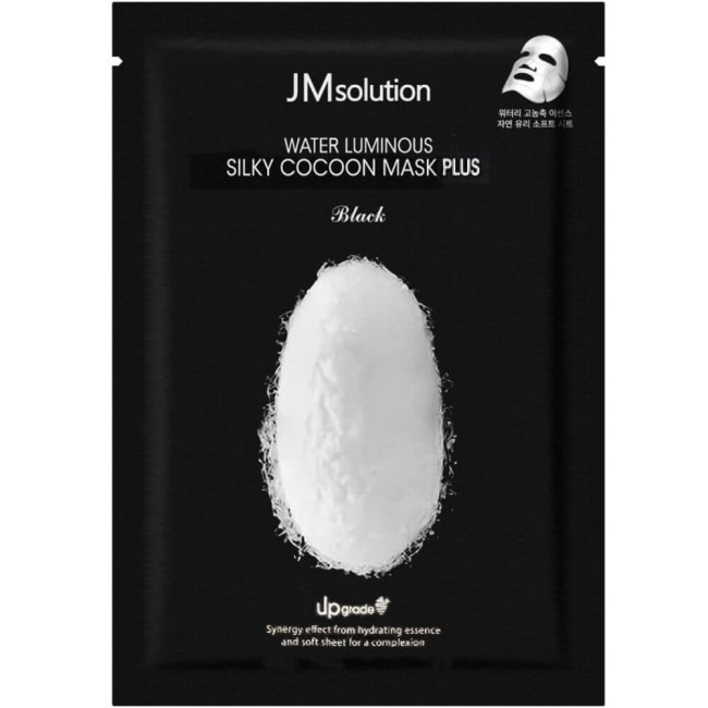 Тканинна маска для обличчя з чорним коконом JM Solution Water Luminous Silky Cocoon Mask Black, фото 1 Тканинна маска для обличчя з чорним коконом JM Solution Water Luminous Silky Cocoon Mask Black, фото 1