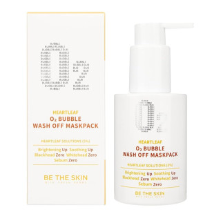 Маска бульбашкова для обличчя Be The Skin [RENEW] HEARTLEAF O2 BUBBLE WASH OFF MASKPACK 50g