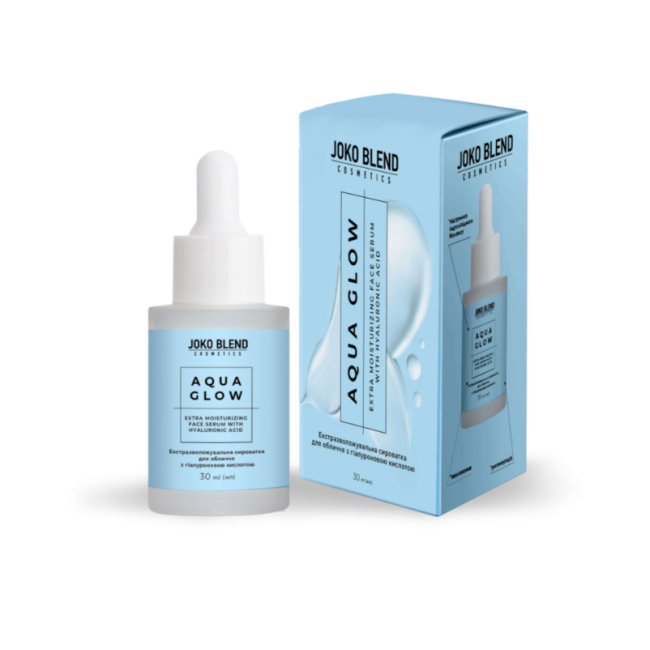 Екстразволожувальна сироватка для обличчя з гіалуроновою кислотою Aqua Glow Joko Blend 30 мл, фото 1
