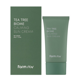 Успокаивающий солнцезащитный крем FarmStay Tea Tree Biome Calming Sun Cream 50мл