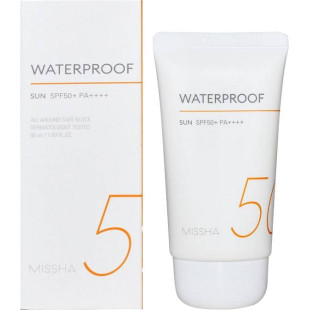 Солнцезащитный крем для тела водостойкий с кокосовым маслом Missha Waterproof Sun SPF50+/PA++++ 50ml