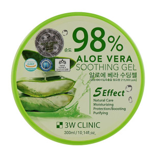 Многофункциональный гель для лица и тела из алоэ 3W CLINIC Aloe Vera Soothing Gel 300ml