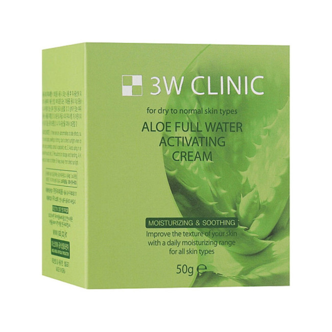 Зволожувальний крем для обличчя з екстрактом алое 3W Clinic Aloe Full Water Activating 50g, фото 3