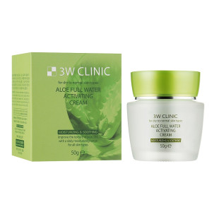 Зволожувальний крем для обличчя з екстрактом алое 3W Clinic Aloe Full Water Activating 50g