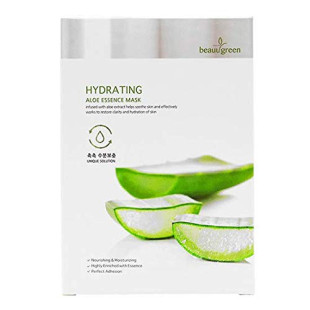 Маска тканевая увлажняющая с экстрактом алоэ вера для лица BeauuGreen Hydrating Aloe Essence Mask 23ml