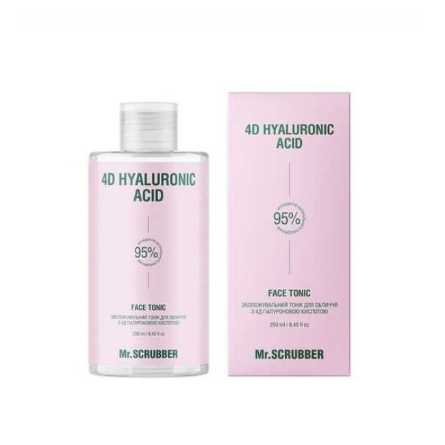 ТОНИК ДЛЯ ЛИЦА УВАЖАЮЩИЙ MR. SCRUBBER 4D HYALURONIC ACID З 4Д ГИАЛУРОНОВОЙ КИСЛОТОЙ 250 МЛ Д, фото 1