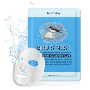 Маска тканевая для лица с экстрактом ласточкиного гнезда Farmstay Visible Difference Birds Nest Aqua Mask Pack 23ml