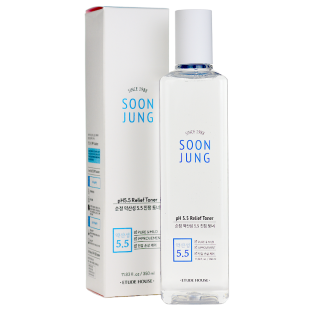 Тонер слабокислотный успокаивающий для лица Etude House Soon Jung PH 5.5 Relief Toner  #350ml