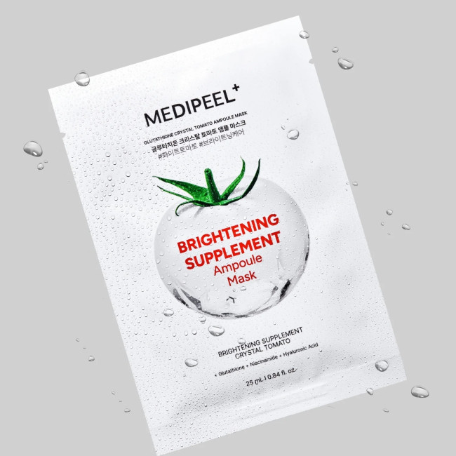Осветлительная маска для лица Medi-Peel Glutathione Crystal Tomato Ampoule Mask 1шт, фото 4