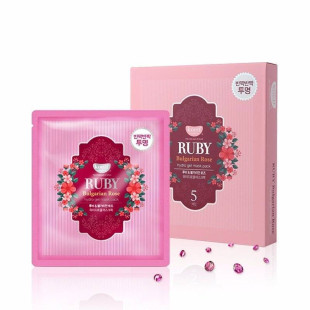 Гидрогелевая Маска С Экстрактом Розы И Рубиновой Пудрой Petitfee Koelf Ruby & Bulgarian Rose Hydrogel Mask Pack 5шт