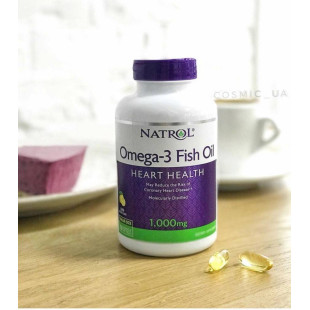 Рыбий Жир Омега-3 Со Вкусом Лимона Natrol Omega-3 Fish Oil 150 капсул