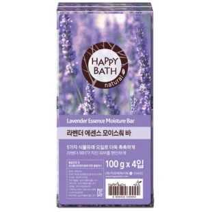 Мыло увлажняющее с экстрактом лаванды Happy Bath Essence Moisturizing Bar Lavander 100g 4шт