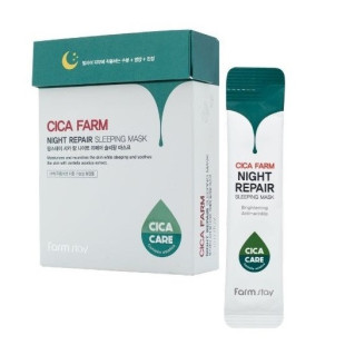 Заспокійлива нічна маска для обличчя з центеллою Farmstay Cica Farm Night Repair Sleeping Mask 4ml