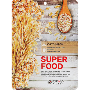 Маска тканевая питательная с экстрактом овса для лица Eyenlip Super Food Oats Mask 23ml