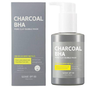 Маска-пенка для лица кислородная Some By Mi Charcoal Bha pore Clay Bubble Mask 120g