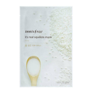 Тканевая Маска С Экстрактом Риса Innisfree It's Real Squeeze Mask Rice 20ml