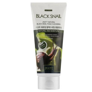 Очищаюча пінка з муцином чорного равлика JIGOTT NATURAL BLACK SNAIL FOAM CLEANSING 180ml