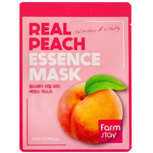 Тканинна маска освіжаюча з екстрактом персика для обличчя FARMSTAY REAL PEACH ESSENCE MASK 23ml