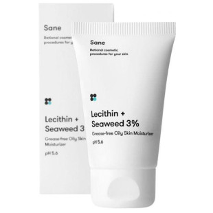 Крем для жирной кожи лица c лецитином + морские водоросли 3% Sane Face Cream 40ml