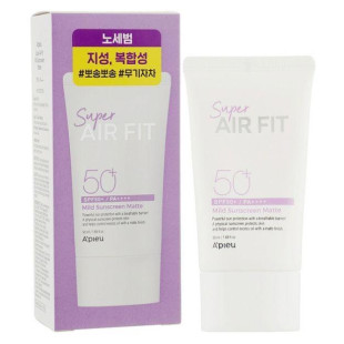 Солнцезащитный матирующий крем A'PIEU SUPER AIR FIT MILD SUNSCREEN MATTE_ PF50+/PA++++ 50ml