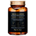 Сыворотка омолаживающая с пептидами и золотом FarmStay 24K Gold & Peptide Solution Prime Ampoule 250ml