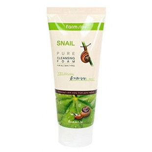 Пена для умывания премиальная с экстрактом  улитки Farmstay Snail Pure Cleansing Foam 180 ml