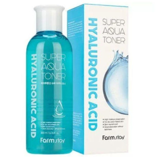 Тонер суперувлажняющий с гиалуроновой кислотой для лица FarmStay Hyaluronic Acid Super Aqua Toner 200ml