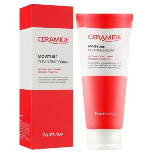 Зволожуюча пінка з керамідами FarmStay CERAMIDE MOISTURE CLEANSING FOAM 180ml