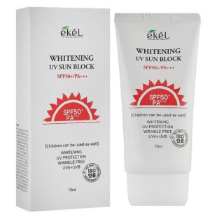 Солнцезащитный крем с осветляющим эффектом EKEL Whitening UV Sun Block  SPF 50 PA+++ 70ml