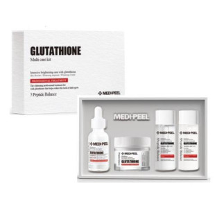 Набор миниатюр для лица с глутатионом MEDI-PEEL Glutathione Multi Care Kit (Осветляющий тонер для лица Glutathione Toner, 30ml + Эмульсия с глутатионом для лица Glutathione Emulsion, 30ml + Сыроватка с глутатионом для лица Glutathione Serum, 30ml + Отбели