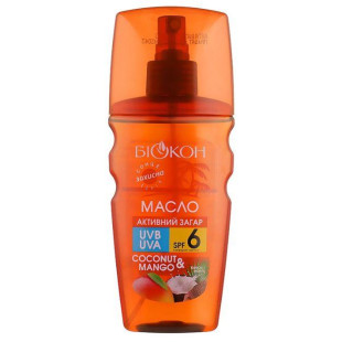 Масло для тела "Активный загар. Кокос и манго" SPF 6 Біокон 160ml