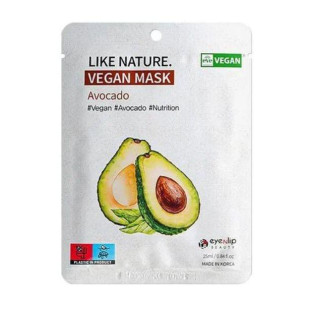 Маска для лица с авокадо Eyenlip Like Nature Vegan Mask Pack # Avocado 1ea