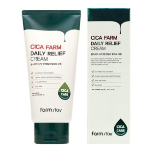 Успокаивающий крем с экстрактом центеллы азиатской Farmstay Cica farm Daily Relief Cream 300ml