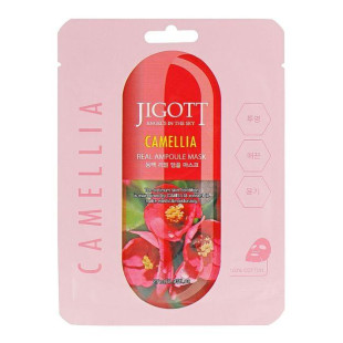 Ампульная маска с экстрактом цветов камелии JIGOTT CAMELLIA REAL AMPOULE MASK 27ml