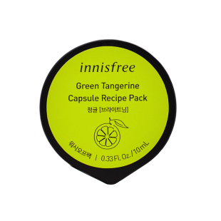 Маска успокаивающая с экстрактом зеленого мандарина Innisfree Green Tangerine Capsule Recipe Pack 10ml