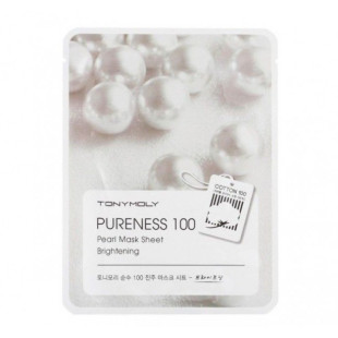 Тканинна маска освітлювальна з перловою пудрою Tony Moly Pureness 100 Pearl Mask Sheet 21ml